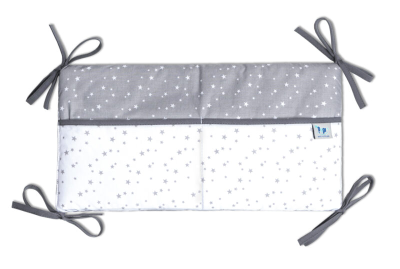Bawełniany organizer do łóżeczka 42×22 Grey Galaxy