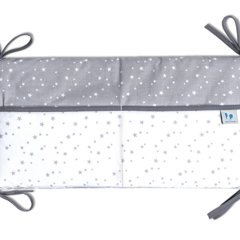 Bawełniany organizer do łóżeczka 42×22 Grey Galaxy
