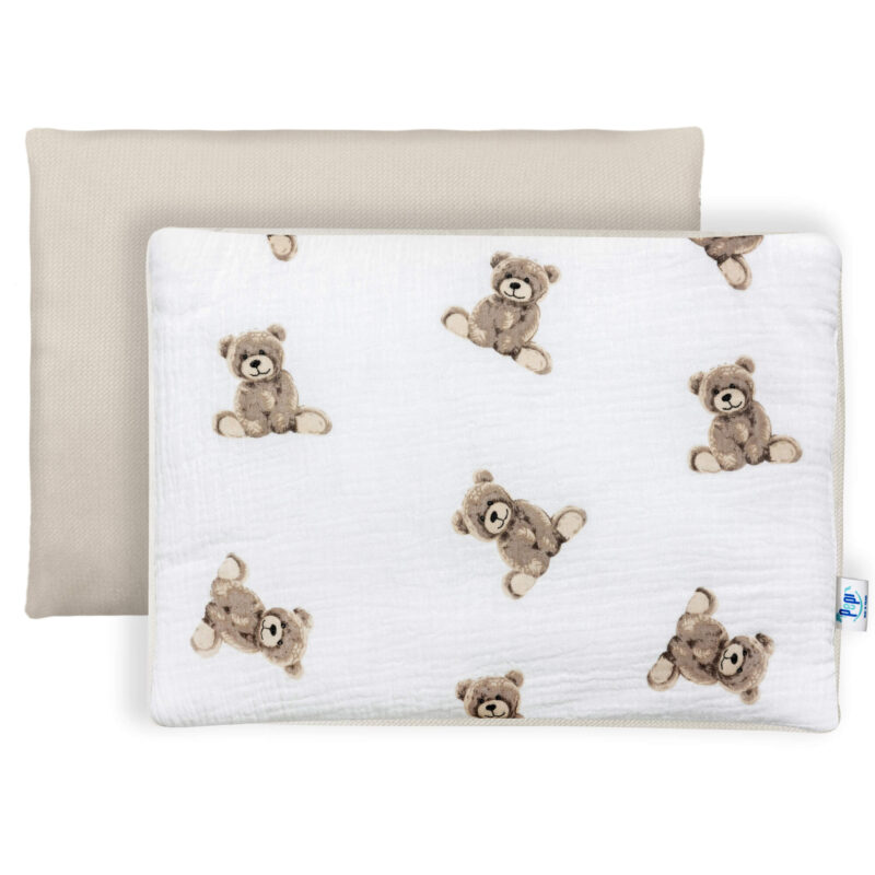 Poduszka muślinowa z velvetem 25x35 Sweet Teddy