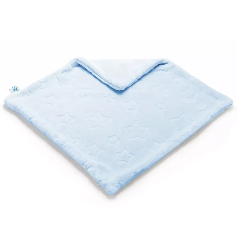 Poszewka na poduszkę z pluszu w gwiazdki 40x40 - blue baby - obrazek 2