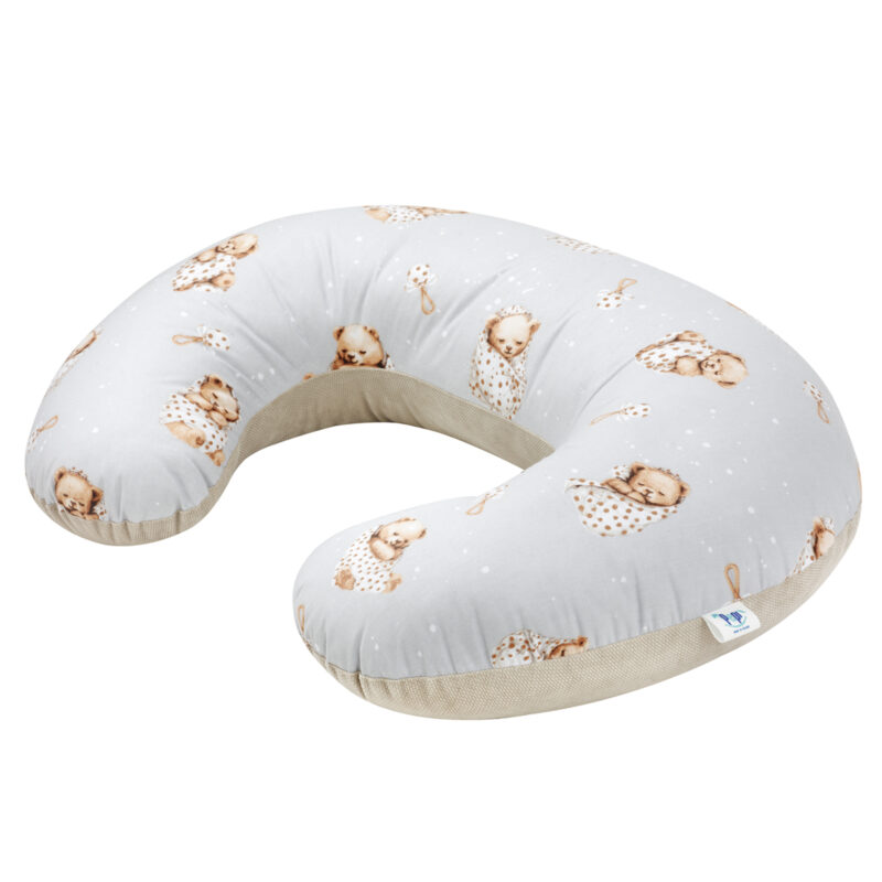 Poduszka do karmienia ROGAL Sleeping Teddy Bear z velvetem cappucino