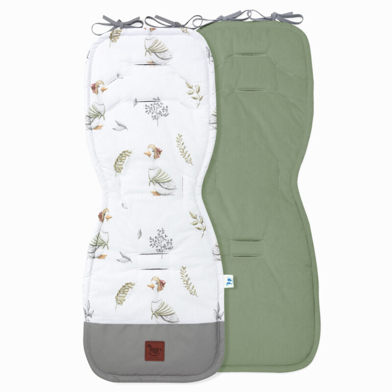 Wkładka do wózka z ochraniaczami na pasy Lady Goose z velvetem sage