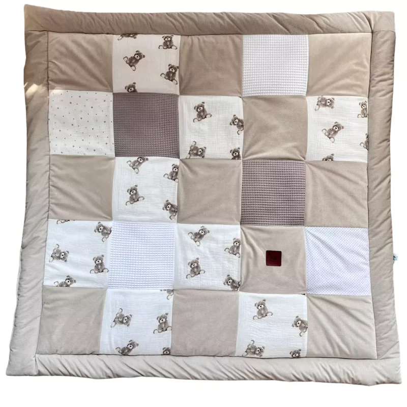 Mata do zabawy PATCHWORK Sweet Teddy cappucino