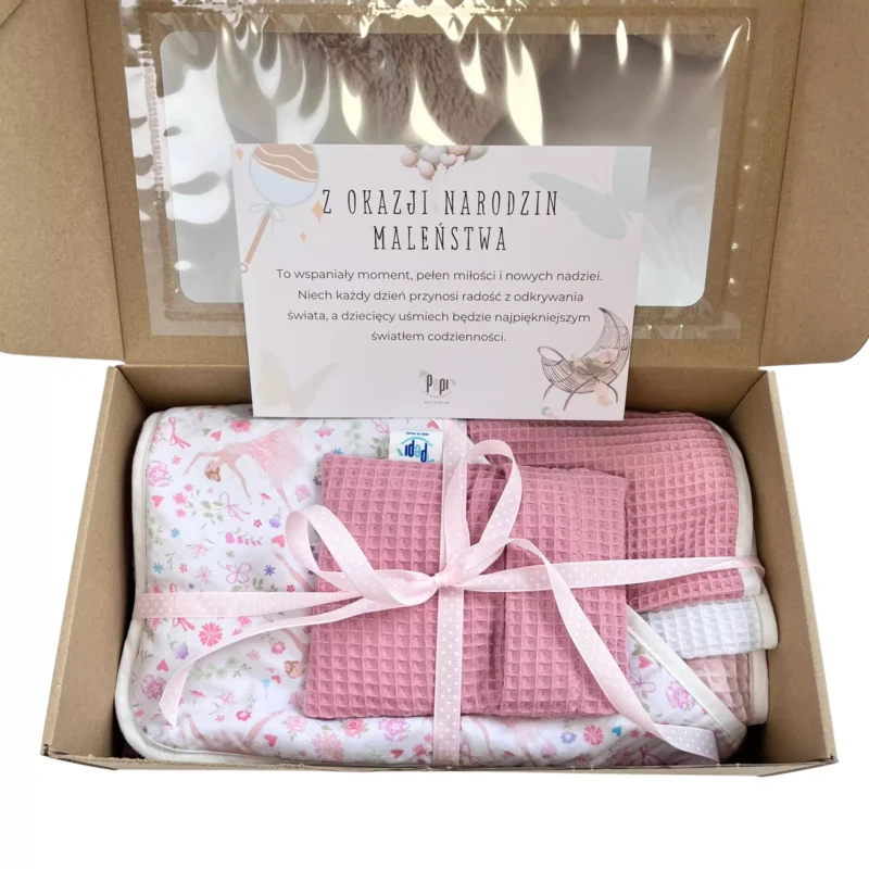 Box prezentowy zestaw kąpielowy z termoforem - landrynkowy róż