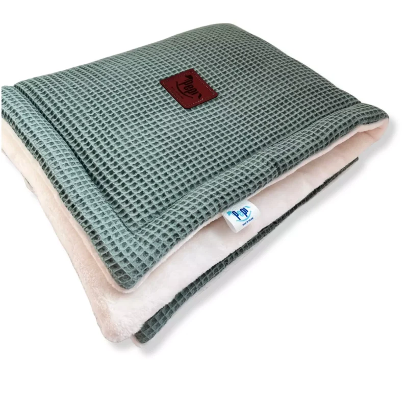 Kocyk 75x100 - sage - polar minky/wafel