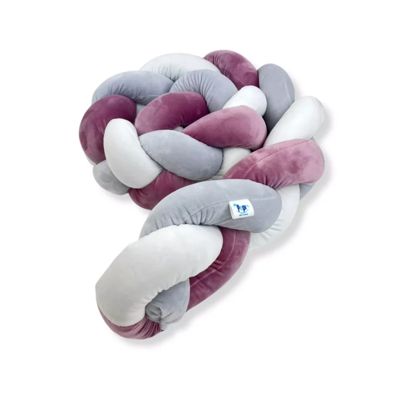 Ochraniacz do łóżeczka WARKOCZ Old Rosa-Grey-White