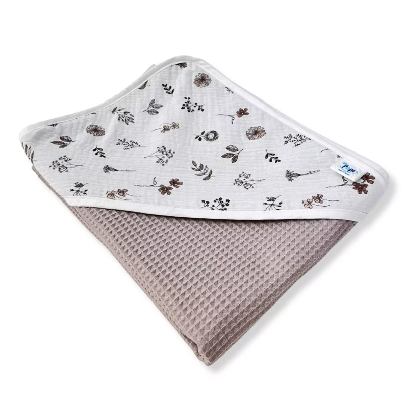 Ręcznik kąpielowy mokka z kapturkiem Botanique