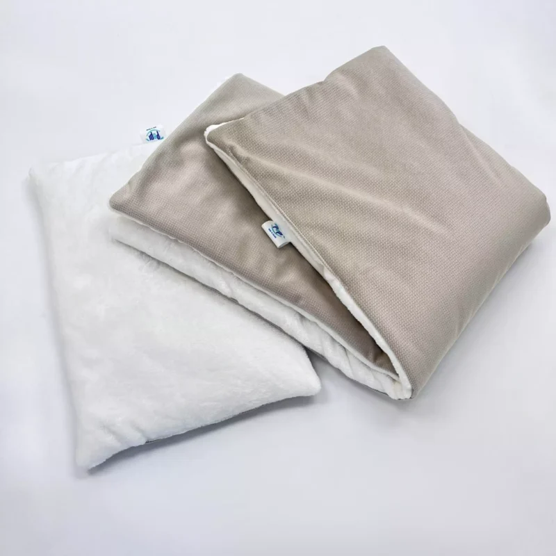 Pluszowy zestaw do wózka/gondoli płaska podusia i kocyk Cappucino