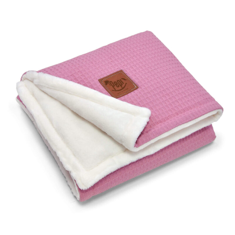 Kocyk 55x75 - pink - polar minky/wafel