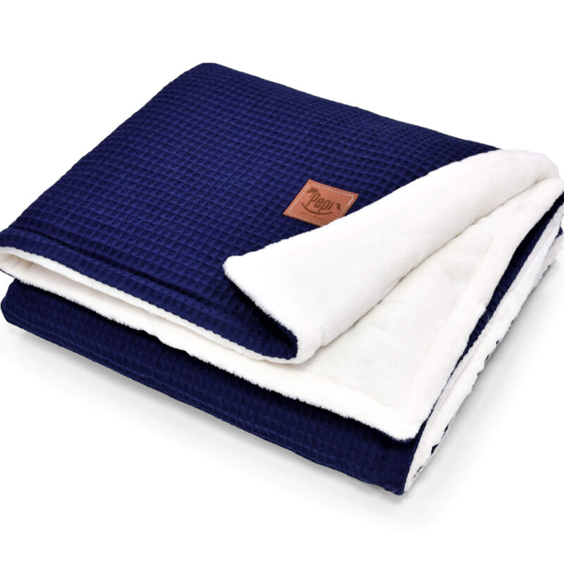 Kocyk 75x100 - midnight blue - polar minky/wafel